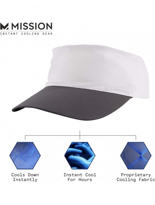 Visors Cooling Stretchy Visor- Lightweight- No Slip Band- UPF 50 - White - CH18ZO8TI7C $18.93