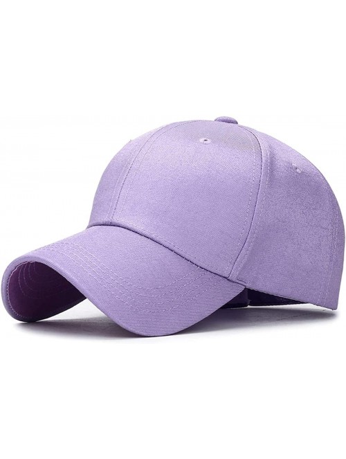 Sun Hats Mens Womens Baseball Cap Adjustable Cotton Dad Hat Classic Sports Hats - Purple - CO18O95ER99 $12.84