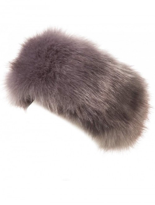 Cold Weather Headbands Cozy Warm Hair Band Earmuff Cap Faux Fox Fur Headband with Stretch for Women - B1-grey - CI18HX9TWCG $...