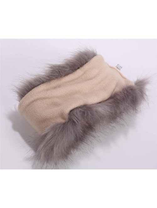 Cold Weather Headbands Cozy Warm Hair Band Earmuff Cap Faux Fox Fur Headband with Stretch for Women - B1-grey - CI18HX9TWCG $...