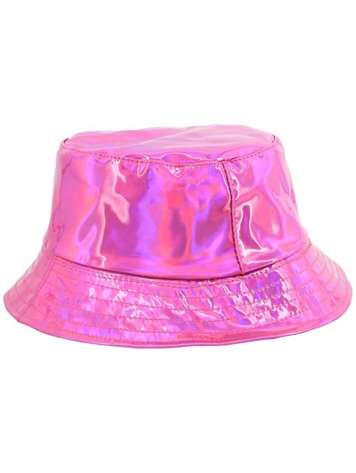 Bucket Hats Unisex Fashion Hologram Climbing Bucket Hat Waterproof Fisherman Cap Travel Sunhat - Rose Red - C018HMGENR2 $14.59