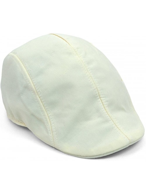Newsboy Caps Unisex Classic Solid Color Ivy Hat - Ivory - CP17YTKT9MC $10.49