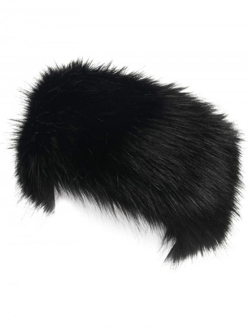Cold Weather Headbands Faux Fur Headband with Stretch Women's Winter Earwarmer Earmuff - Black - CT186958Y9X $16.69