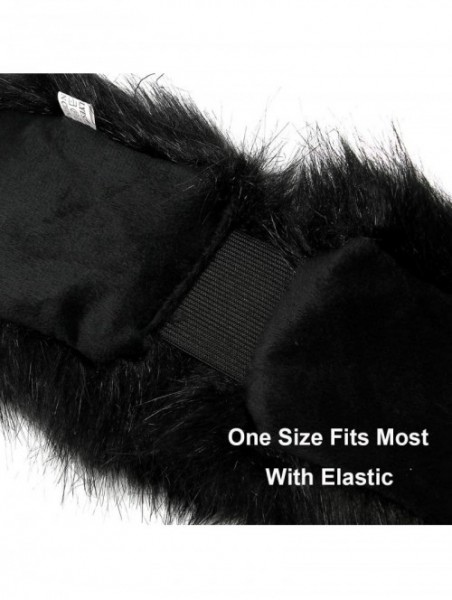 Cold Weather Headbands Faux Fur Headband with Stretch Women's Winter Earwarmer Earmuff - Black - CT186958Y9X $16.69