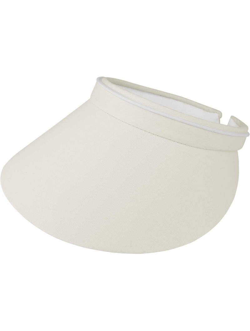 Visors Women's Brushed Cotton Twill Clip-On Visor-4120 - Natural - CW12EZQADFR $13.72