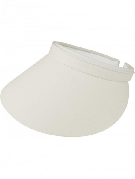 Visors Women's Brushed Cotton Twill Clip-On Visor-4120 - Natural - CW12EZQADFR $13.72