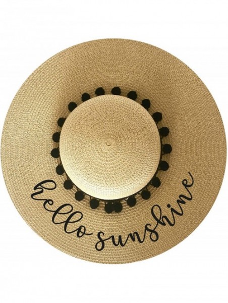 Sun Hats Hello Sunshine-Floopy-Hat - Natural/Black - CL18EZ2T04W $29.53