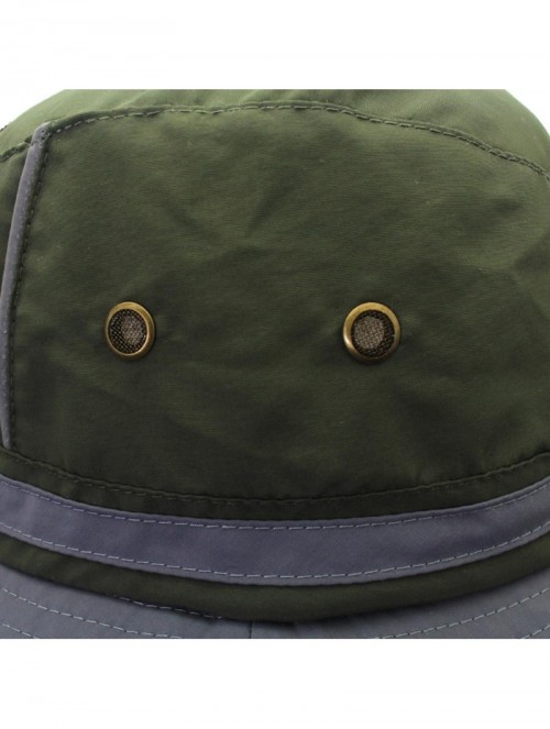 Sun Hats Outdoor Mesh Sun Hat Wide Brim Sun Protection Hat Fishing Hiking Hat - 2-colorblock Army Green - CW17YKTH53K $19.17