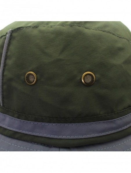 Sun Hats Outdoor Mesh Sun Hat Wide Brim Sun Protection Hat Fishing Hiking Hat - 2-colorblock Army Green - CW17YKTH53K $19.17