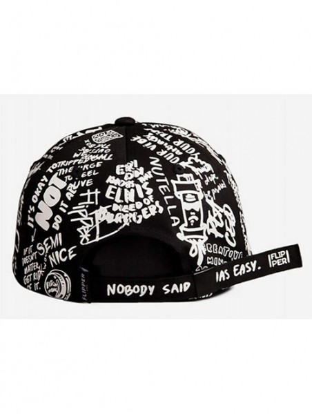 Baseball Caps Designer Graffiti Doodle Cotton Baseball Cap for Men Women- BTS Kpop Hat w/Curve Brim- Adjustable - CJ195Q0QKWR...