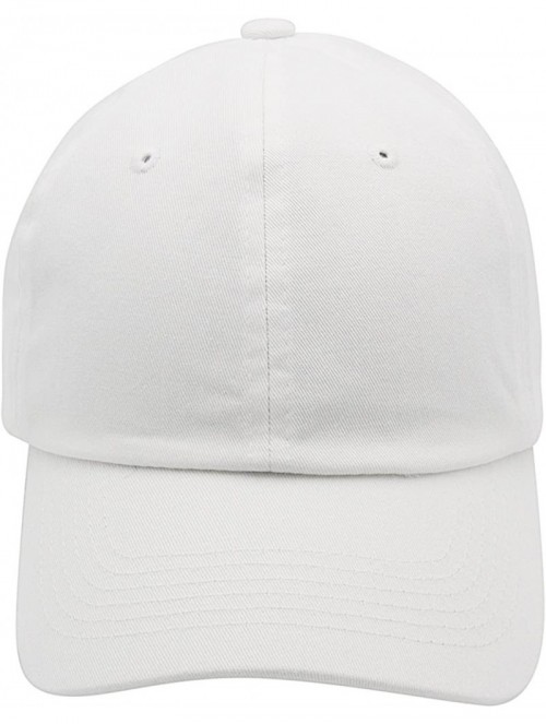 Baseball Caps Baseball Cap Men Women-Cotton Dad Hat Plain - White - CF12MXKCLNX $10.59