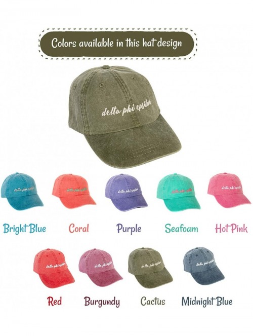 Baseball Caps Delta Phi Epsilon (N) Sorority Baseball Hat Cap Cursive Name Font DPhie - Cactus - CJ18SDE03M4 $28.80