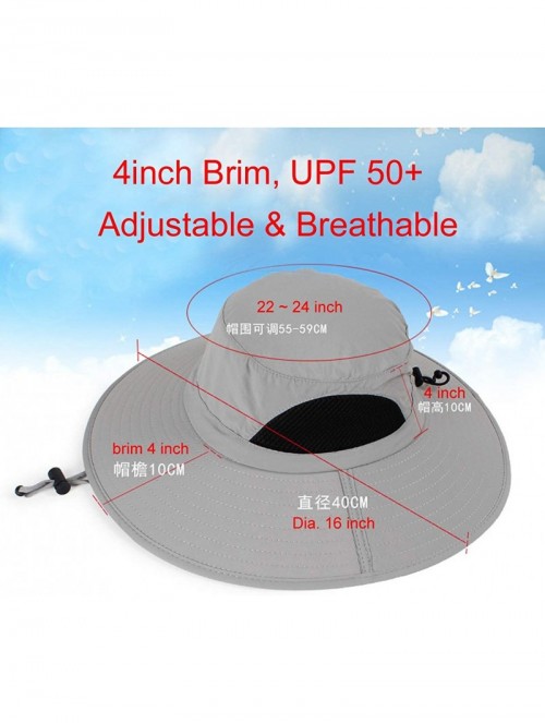 Sun Hats Men Fishing Hiking Bucket Hat Cowboy Sun Protection Cap Outdoor Travel Foldable Boonie UPF 50+ - Yq002-darkgray - CQ...