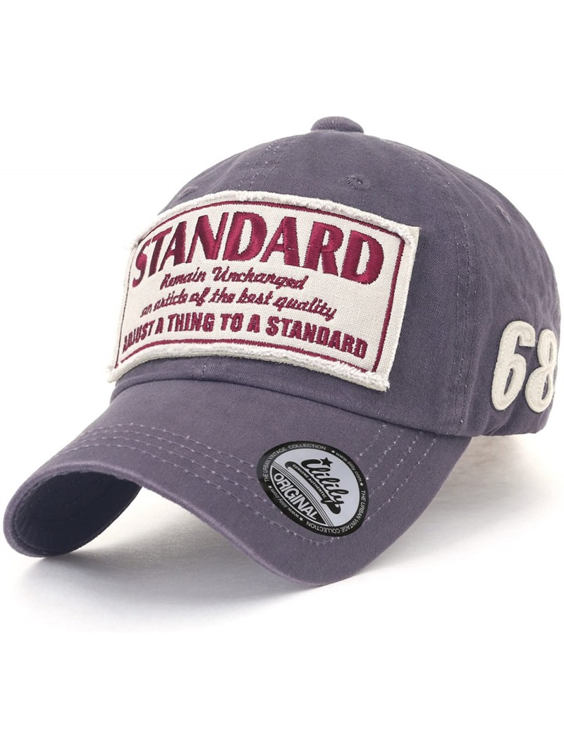 Baseball Caps Washed Cotton Patch Baseball Cap Standard Embroidery Casual Trucker Hat - Dark Grey - C518C3UDE9N $35.38