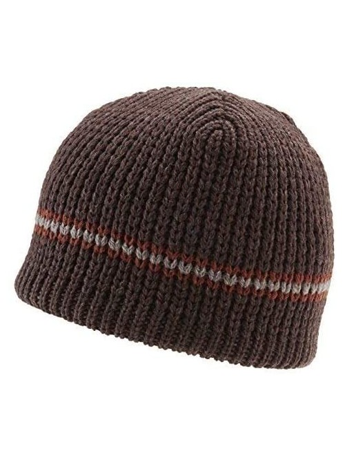 Skullies & Beanies Dohm Classic Stripe Winter Wool Hat Beanie Skull Cap For Men and Women - Brown - CN112EPWKHH $43.48