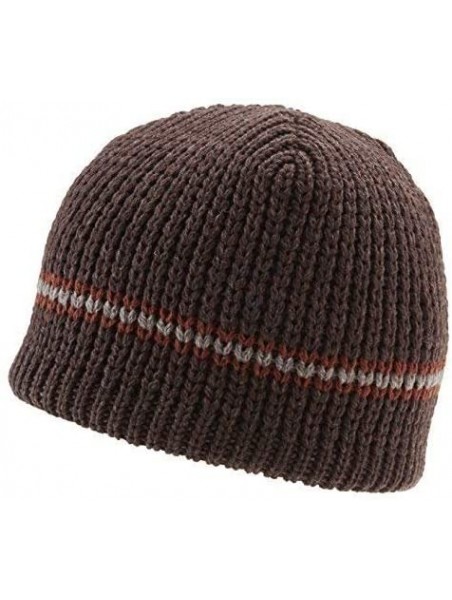 Skullies & Beanies Dohm Classic Stripe Winter Wool Hat Beanie Skull Cap For Men and Women - Brown - CN112EPWKHH $43.48