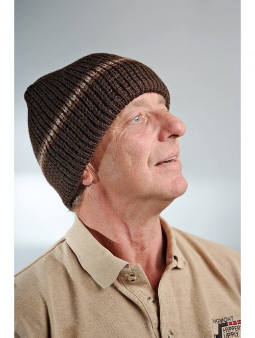 Skullies & Beanies Dohm Classic Stripe Winter Wool Hat Beanie Skull Cap For Men and Women - Brown - CN112EPWKHH $43.48