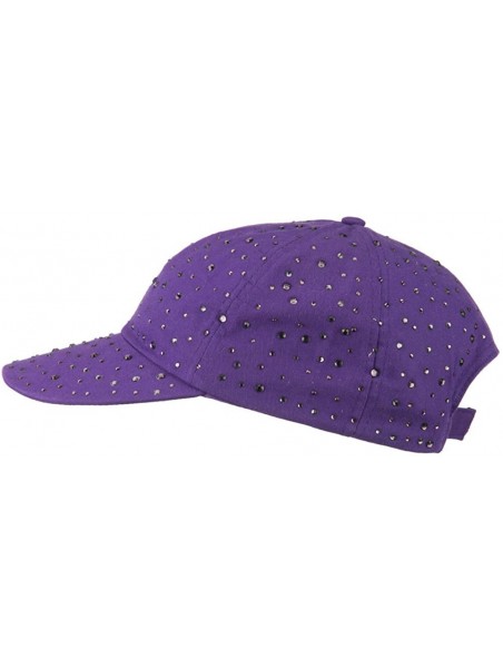 Baseball Caps Bejeweled Glitter Baseball Cap - Purple - C211VSYDJCZ $24.33