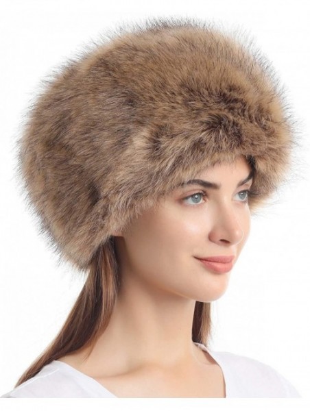 Skullies & Beanies Women's Winter Faux Fur Cossak Russian Style Hat - Nature - C112LL4GQLR $15.28