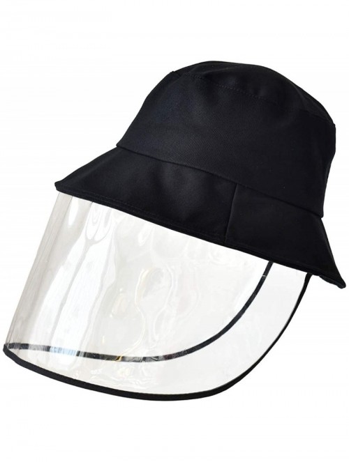 Sun Hats Sun Protection Hats for Women Wide Brim Floopy Beach Hat Packable Bucket Cap with Chin Strap - Protective-black - CE...