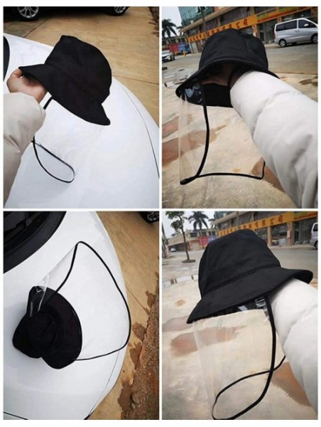 Sun Hats Sun Protection Hats for Women Wide Brim Floopy Beach Hat Packable Bucket Cap with Chin Strap - Protective-black - CE...