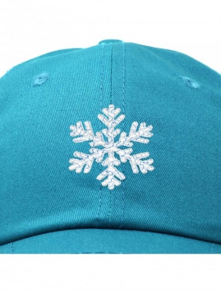 Baseball Caps ICY Snowflake Hat Womens Baseball Cap - Teal - CW18ZQ538OQ $18.31