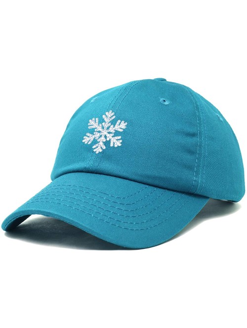 Baseball Caps ICY Snowflake Hat Womens Baseball Cap - Teal - CW18ZQ538OQ $18.31