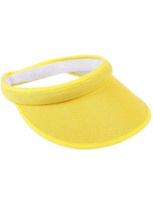 Sun Hats Thicker Sweatband Adjustable Cycling - Yellow - CW18TTEWWM6 $10.45