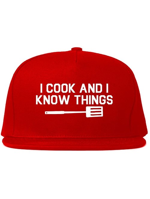 Baseball Caps I Cook and I Know Things Chef Mens Snapback Hat - CM18EKRSXYS $29.10