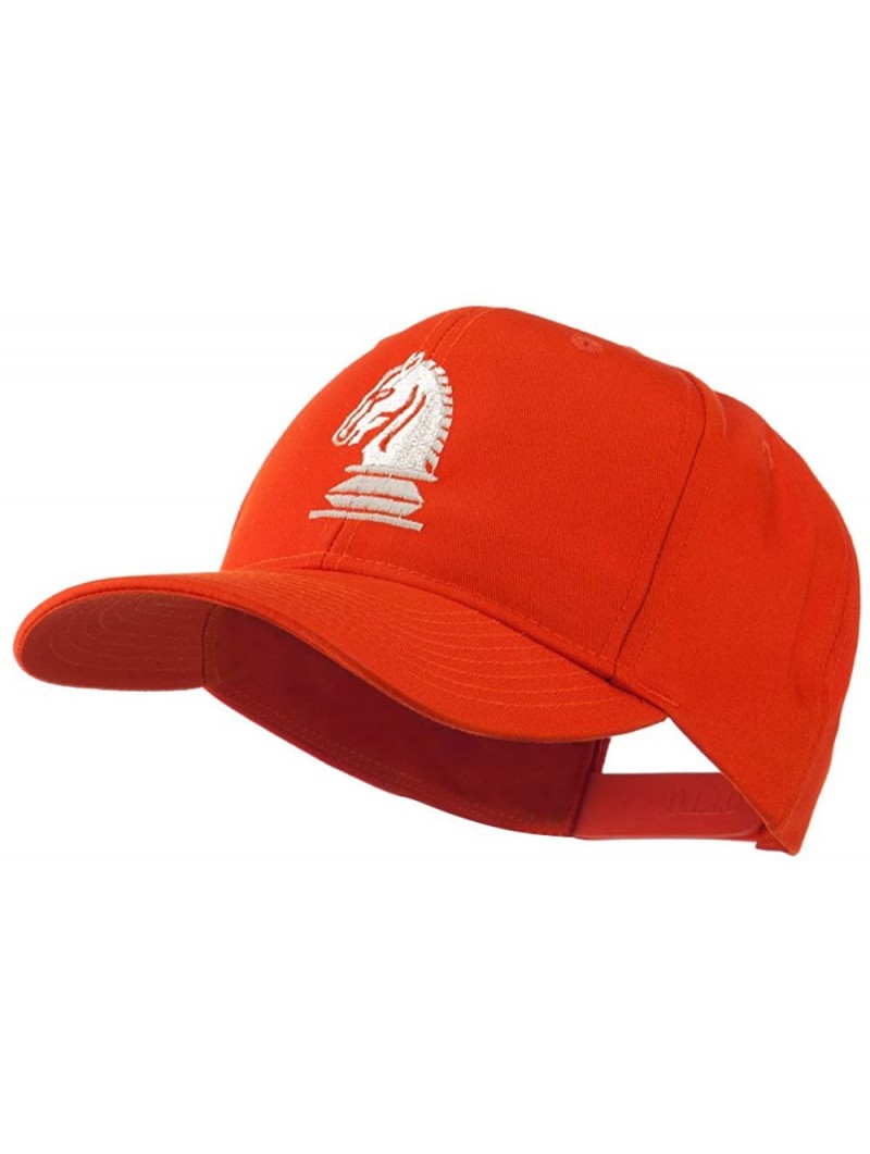 Baseball Caps Chess Piece of a Knight Embroidered Cap - Orange - CQ11HVOB2MP $28.54