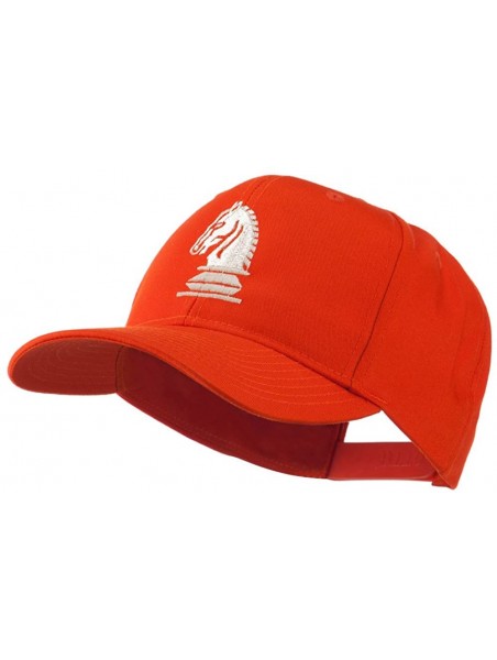 Baseball Caps Chess Piece of a Knight Embroidered Cap - Orange - CQ11HVOB2MP $28.54