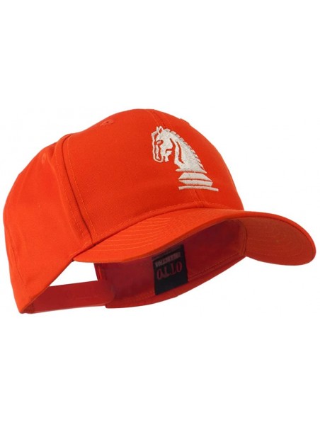 Baseball Caps Chess Piece of a Knight Embroidered Cap - Orange - CQ11HVOB2MP $28.54