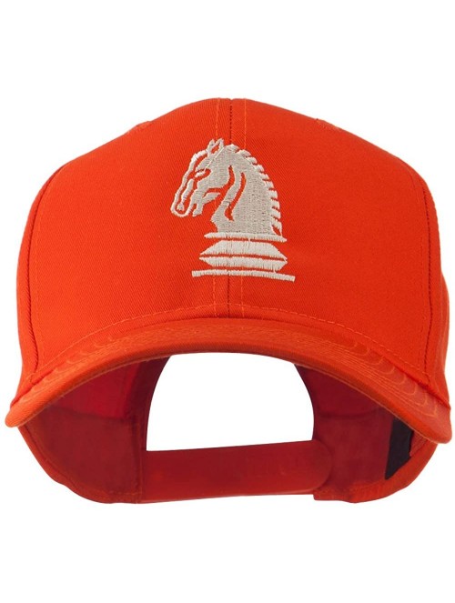 Baseball Caps Chess Piece of a Knight Embroidered Cap - Orange - CQ11HVOB2MP $28.54