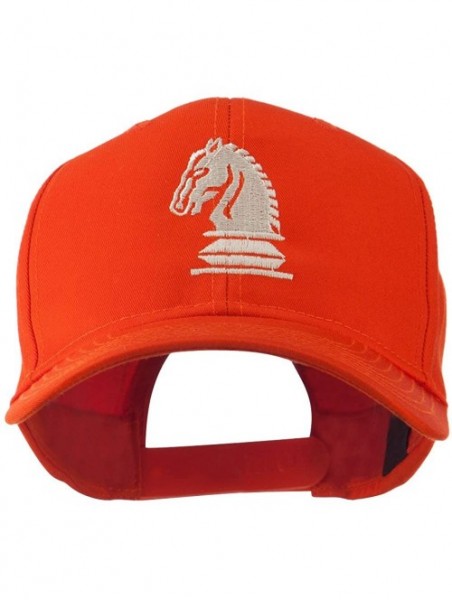 Baseball Caps Chess Piece of a Knight Embroidered Cap - Orange - CQ11HVOB2MP $28.54