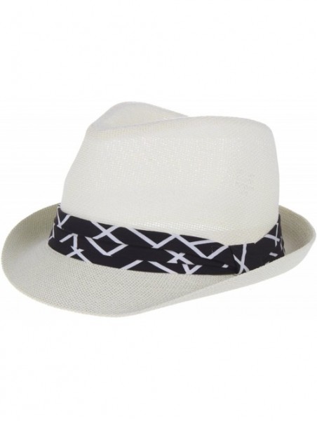 Fedoras Vintage Unisex Fedora Hat Classic Timeless Light Weight - 2120 Off-white - C518EMEW4RU $15.54