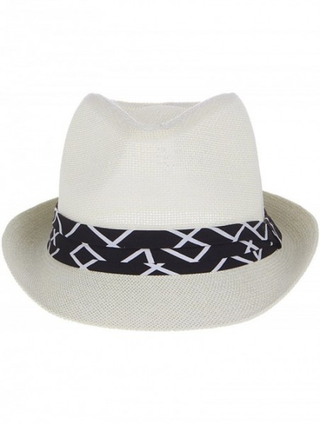 Fedoras Vintage Unisex Fedora Hat Classic Timeless Light Weight - 2120 Off-white - C518EMEW4RU $15.54