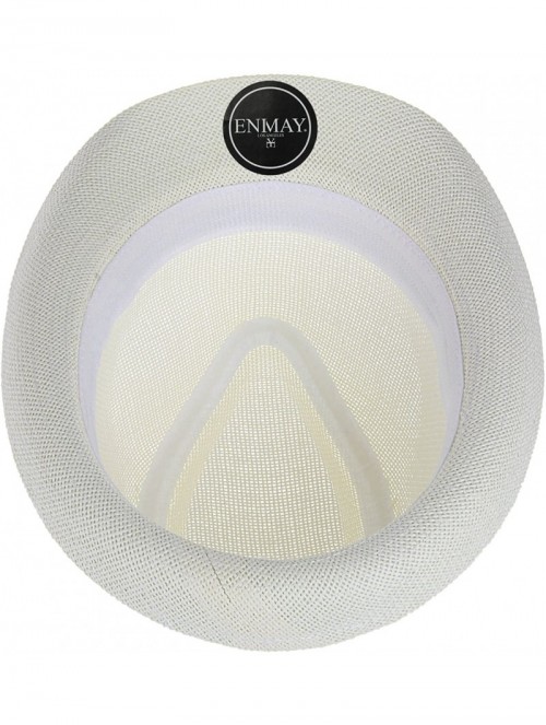 Fedoras Vintage Unisex Fedora Hat Classic Timeless Light Weight - 2120 Off-white - C518EMEW4RU $15.54