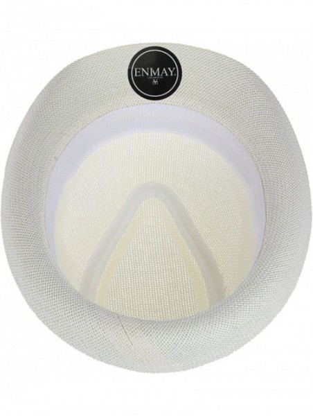 Fedoras Vintage Unisex Fedora Hat Classic Timeless Light Weight - 2120 Off-white - C518EMEW4RU $15.54