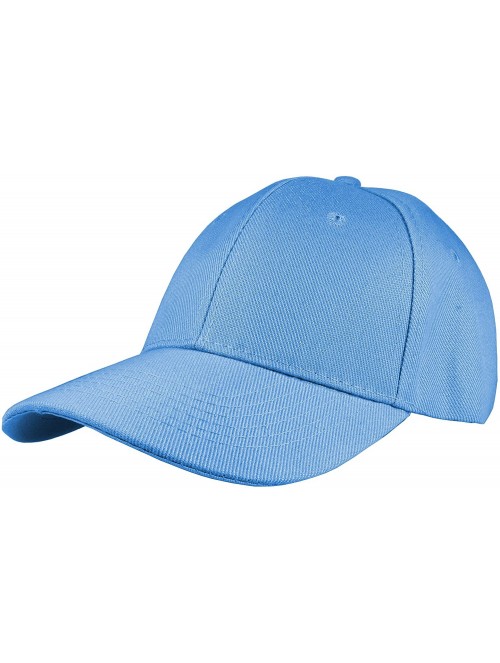 Baseball Caps Plain Baseball Cap Adjustable Back Strap 3 PC - Sky Blue - CE18C5M62WX $14.43