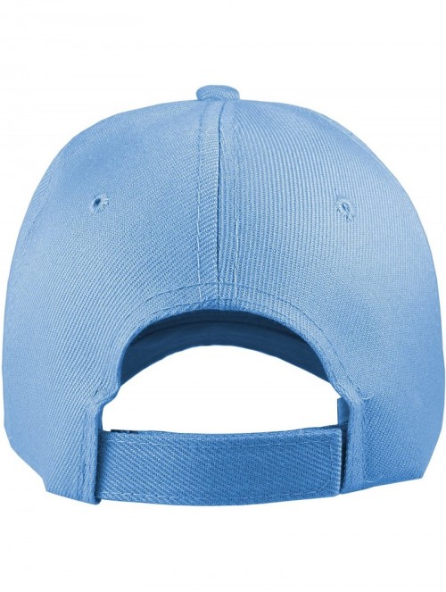 Baseball Caps Plain Baseball Cap Adjustable Back Strap 3 PC - Sky Blue - CE18C5M62WX $14.43