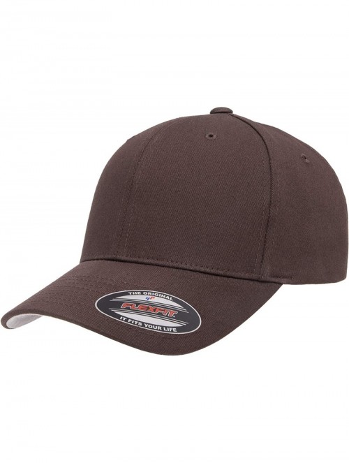 Baseball Caps Cotton Twill Fitted Cap - Brown - CF194GI7DCZ $22.43