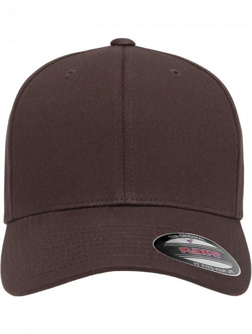 Baseball Caps Cotton Twill Fitted Cap - Brown - CF194GI7DCZ $22.43