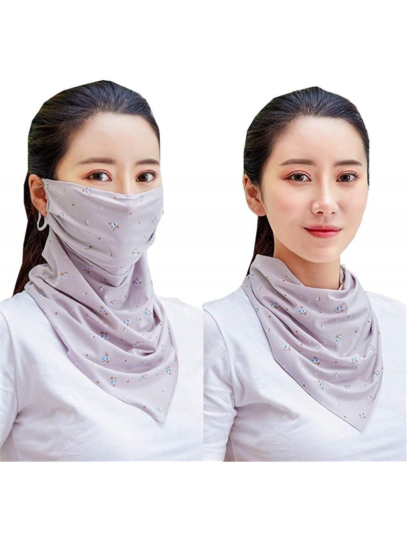 Balaclavas Women Headband Fashion Scarf Bandana Dust Face Protection Silk Facial Gowns - 4 - C8198H74Q4E $16.11