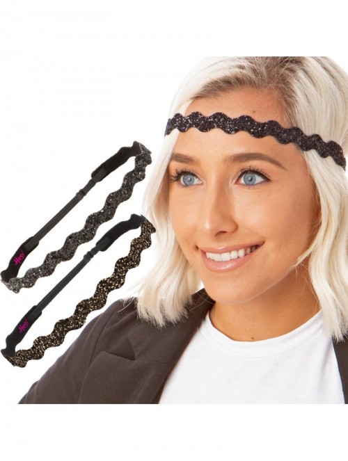 Headbands Women's Adjustable NO Slip Wave Bling Glitter Headband - Black & Brown - C0124WEGKO1 $14.50