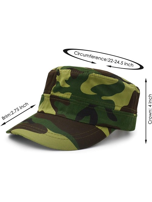 Baseball Caps Flat Top Baseball Cap- Men Women Cotton Baseball Twill Army Millitary Hat Cap - Green - CQ18CI2T4M2 $15.02