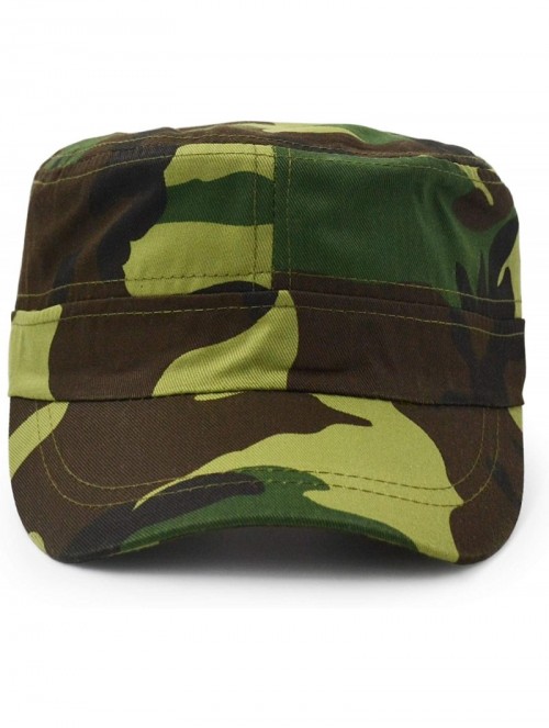 Baseball Caps Flat Top Baseball Cap- Men Women Cotton Baseball Twill Army Millitary Hat Cap - Green - CQ18CI2T4M2 $15.02