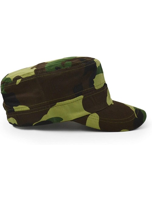 Baseball Caps Flat Top Baseball Cap- Men Women Cotton Baseball Twill Army Millitary Hat Cap - Green - CQ18CI2T4M2 $15.02