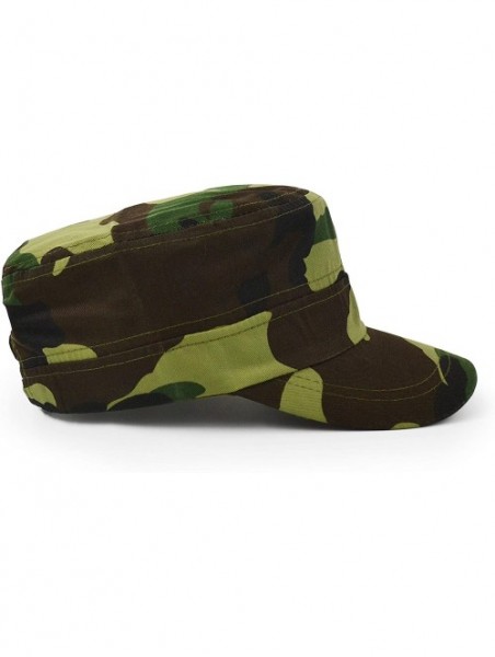 Baseball Caps Flat Top Baseball Cap- Men Women Cotton Baseball Twill Army Millitary Hat Cap - Green - CQ18CI2T4M2 $15.02