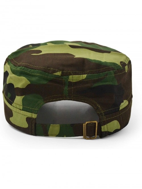 Baseball Caps Flat Top Baseball Cap- Men Women Cotton Baseball Twill Army Millitary Hat Cap - Green - CQ18CI2T4M2 $15.02