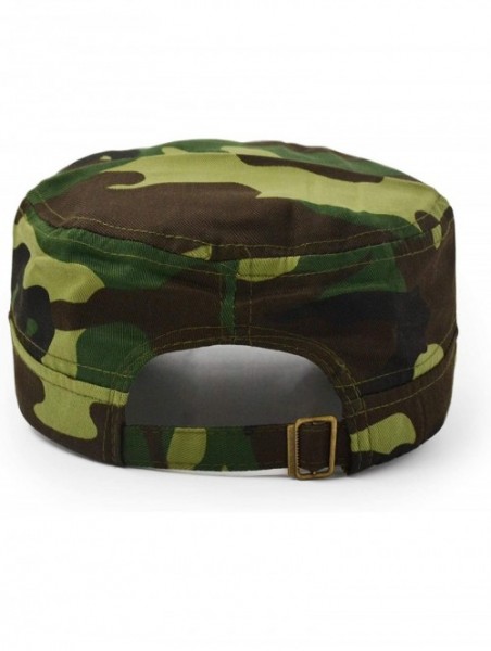 Baseball Caps Flat Top Baseball Cap- Men Women Cotton Baseball Twill Army Millitary Hat Cap - Green - CQ18CI2T4M2 $15.02